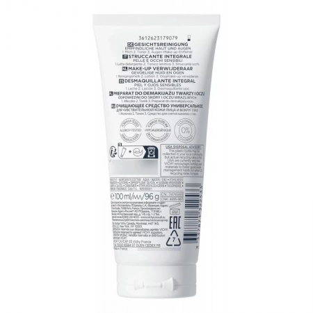 Detalle de la composición e ingredientes del desmaquillante 3 en 1 Vichy Pureté Thermale
