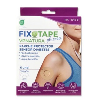 VP NATURA FIX TAPE GLUCOSA PARCHE PROTECTOR DEL SENSOR DIABETES 6 PARCHES COLOR