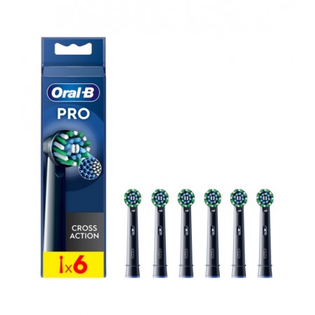 ORAL B RECAMBIOS CROSS ACTION CEPILLO DENTAL ELECTRICO 6 CABEZALES COLOR NEGRO