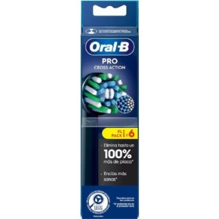 ORAL-B RECAMBIOS CROSS ACTION CEPILLO DENTAL ELECTRICO 6 CABEZALES COLOR NEGRO
