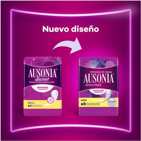 AUSONIA DISCREET MINI ABSORBENTE INCONTINENCIA DE ORINA MUY LIGERA 24 COMPRESAS