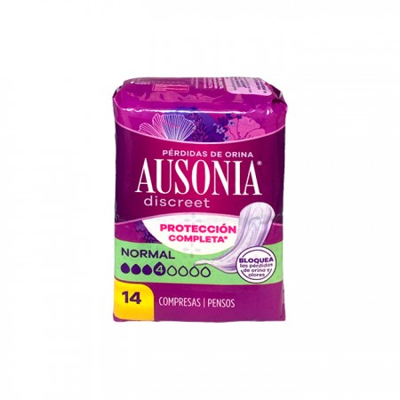 AUSONIA DISCREET NORMAL ABSORBENTE DE ORINA 14 COMPRESAS