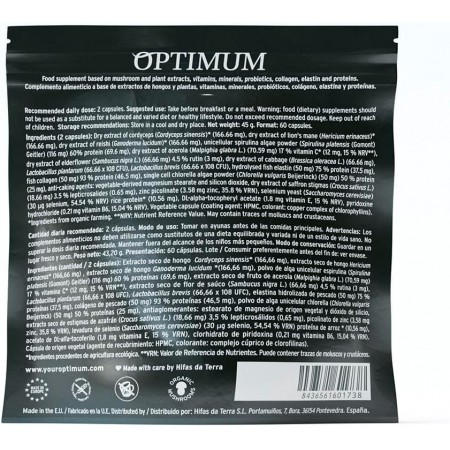 OPTIMUM 60 CAPSULAS HIFAS DA TERRA 43.20G
