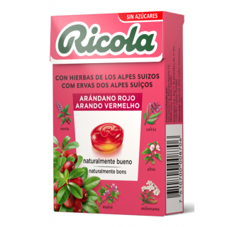 RICOLA CARAMELOS SIN AZUCAR SABOR ARANDANO ROJO 50 G