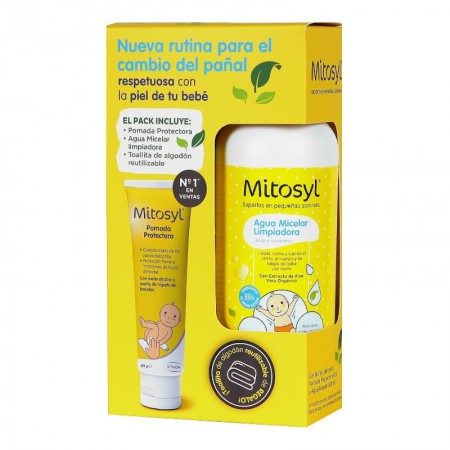 MITOSYL PACK AGUA MICELAR 400ML + POMADA PROTECTORA 65G + TOALLITA REUTILIZABLE