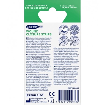 SALVELOX MED TIRAS DE SUTURA ESTERIL SURTIDO 8 TIRAS