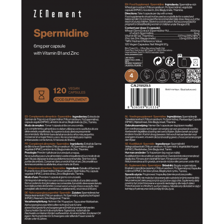 ZENEMENT SPERMIDINA 6MG 120 CAPSULAS VEGANAS