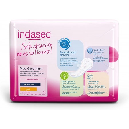 INDASEC COMPRESAS MAXI GOOD NIGHT 12 UNIDADES