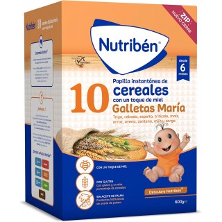NUTRIBEN 10 CEREALES CON GALLETAS MARIA 600 G