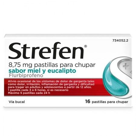 STREFEN 8,75 MG SABOR MIEL Y EUCALIPTO 16 PASTILLAS PARA CHUPAR