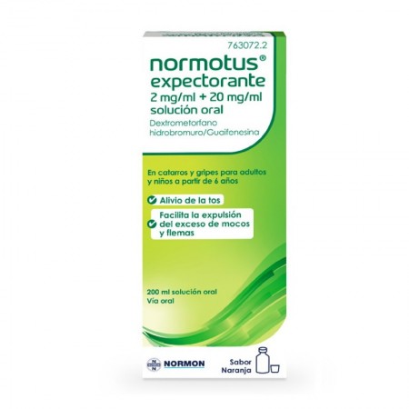 NORMOTUS EXPECTORANTE 2 MG/ML + 20 MG/ML SOLUCION ORAL 200 ML