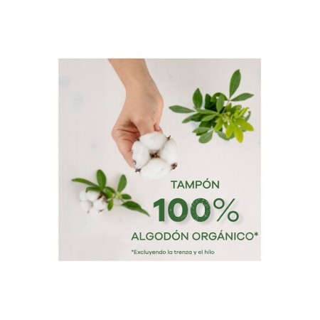 TAMPAX COTTON PROTECTION SUPER 100% ALGODON ORGANICO 16 TAMPONES SUPER CON APLICADOR