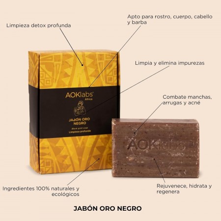 AOK LABS PACK DE RUTINA INICIATE: JABON DE ORO NEGRO 100G + MANTEKA KARITÉ ORO AFRICANO 50 ML