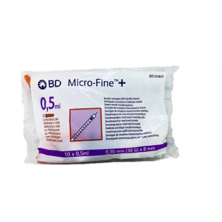JERINGA DE INSULINA MICROFINE 0.5 ML 10 JERINGAS