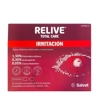 RELIVE TOTAL CARE GOTAS OFTALMICAS ESTERIL 0.4 ML 20 MONODOSIS