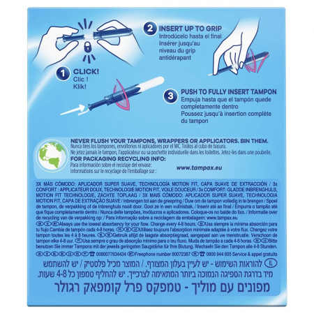 TAMPAX COMPAK PEARL REGULAR 16 TAMPONES