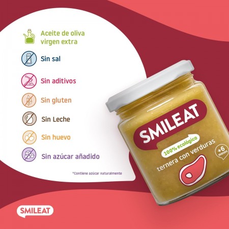 SMILEAT ECO POTITO TARRO DE TERNERA CON VERDURAS 230G