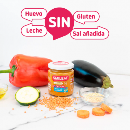 SMILEAT TARRITO CACHITOS DE LENTEJA ROJA CON QUINOA 230G