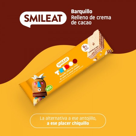 SMILEAT ECO TRIBOO BARQUILLO RELLENO DE CREMA DE CACAO 30 G