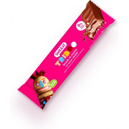 SMILEAT ECO TRIBOO BARQUILLO DE CHOCOLATE CON LECHE Y CON RELLENO DE CACAO 40 G