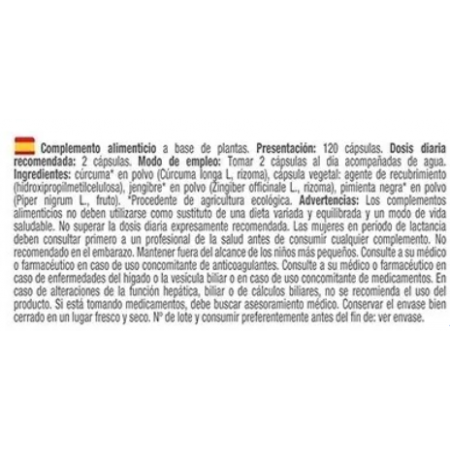 NUTRALIE TURMERIC CURCUMA COMPLEX 120 CAPSULAS