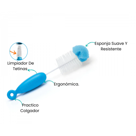 SUAVINEX CEPILLO LIMPIABIBERON DUO: CEPILLO LIMPIABIBERONES +  CEPILLO DE TETINAS