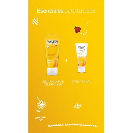WELEDA BABY NECESER CHAMPU Y GEL DUCHA 200ML + CREMA PAÑAL 75ML + PAÑAL PINGO DESECHABLE
