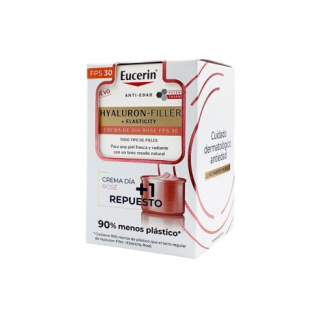 EUCERIN PACK HYALURON FILLER +ELASTICITY CREMA DIA ROSE 30 SPF 50 ML + RECARGA 50ML