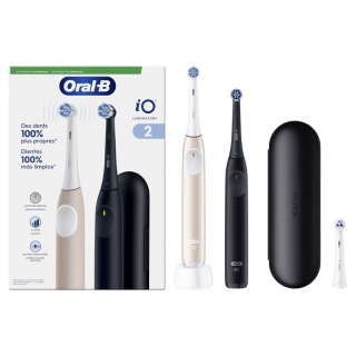 ORAL B PACK CEPILLOS ELECTRICOS DE DIENTES IO2: CEPILLO IO2 NEGRO + CEPILLO IO2 MARRON