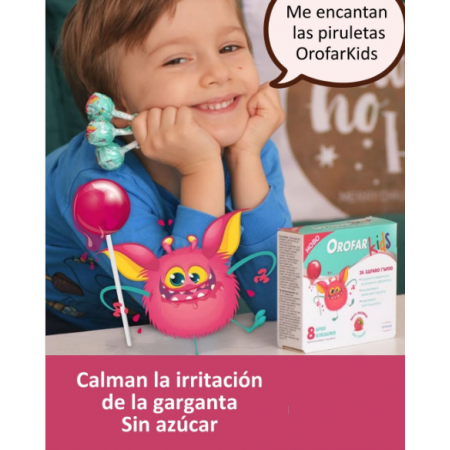 OROFAR KIDS DOLOR DE GARGANTA 1 PIRULETA SABOR FRAMBUESA