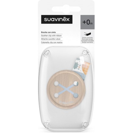 SUAVINEX BROCHE REDONDO DE MADERA CON CINTA REVERSIBLE 1 BROCHE