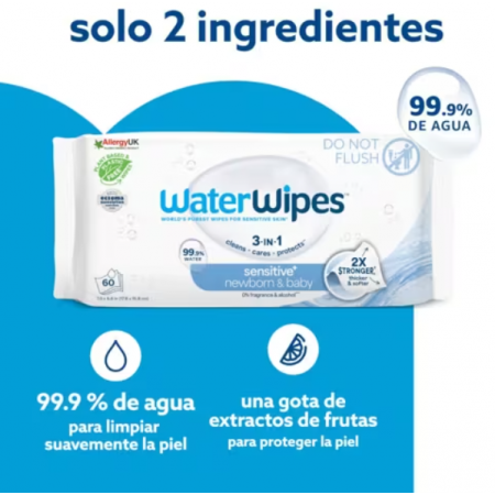 WATERWIPES BEBE 60 TOALLITAS
