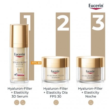EUCERIN PACK ELASTICIDAD Y MANCHAS HYALURON FILLER CREMA DIA FPS30 50ML +  HYALURON CREMA NOCHE 50ML