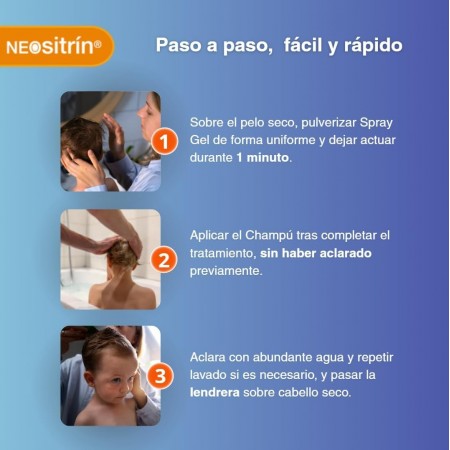 NEOSITRIN PACK ELIMINA SPRAY GEL 60ML + PROTECT ACONDICIONADOR 100ML + REGALO CHAMPÚ 100 ML Y LENDRERA