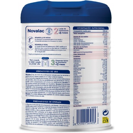 NOVALAC 2 LECHE DE CONTINUACION EN POLVO 800 G