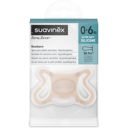SUAVINEX ZERO ZERO CHUPETE DE SILICONA FISIOLOGICO SX PRO  0-6 MESES COLOR LIGHT SAND