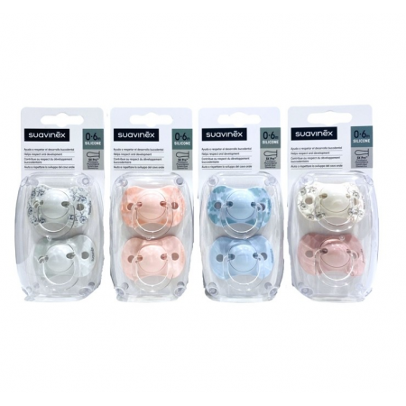 SUAVINEX CHUPETE SILICONA FISIOLOGICO 0-6 M 2 UNIDADES