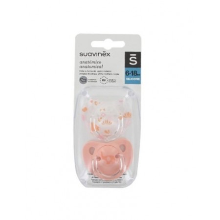 SUAVINEX CHUPETE SILICONA ANATOMICO CLASICO 6-18M 2 CHUPETES