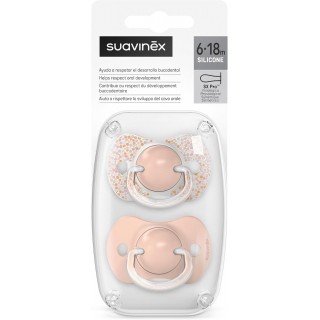 SUAVINEX CHUPETE SILICONA FISIOLOGICO SX PRO 6-18 MESES 2 CHUPETES