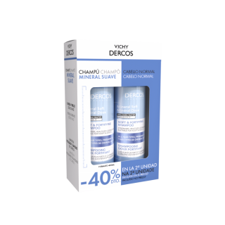 DERCOS DUPLO 2ª UD 40% CHAMPU MINERAL SUAVE 2 X 400ML