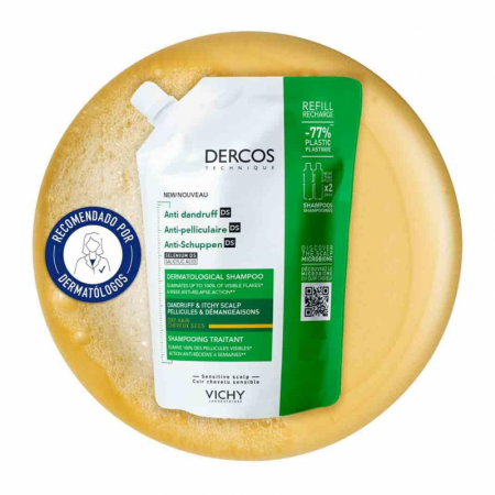 DERCOS PACK CHAMPU CASPA SECA 390ML + ECO RECARGA CHAMPU 390ML