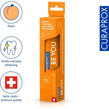 BE YOU CURAPROX PASTA DE DIENTES BLANQUEADORA SABOR PEACH + APRICOT 60 ML