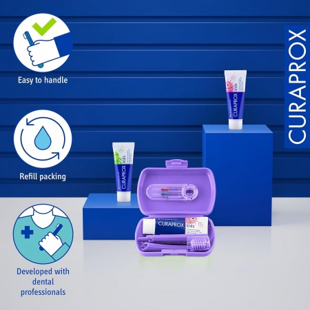 CURAPROX KIT DENTAL INFANTIL 4-12 AÑOS: CEPILLO + PASTA + INTERDENTAL COLORES