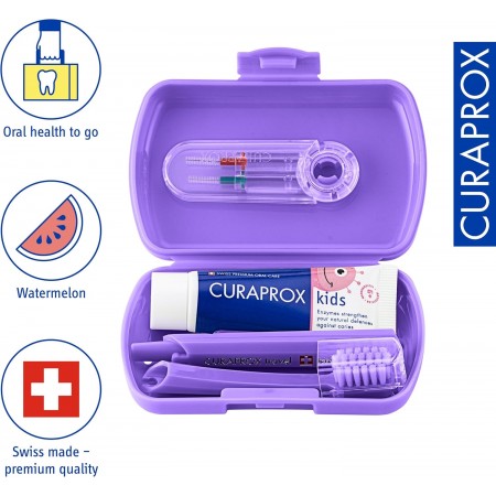 CURAPROX KIT DENTAL INFANTIL 4-12 AÑOS: CEPILLO + PASTA + INTERDENTAL COLORES