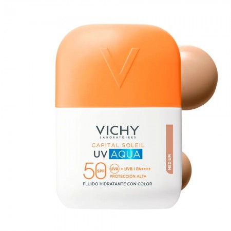 VICHY CAPITAL SOLEIL UV AQUA FLUIDO HIDRATANTE SPF50 CON COLOR TONO MEDIO 50ML