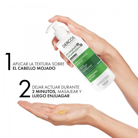DERCOS TECHNIQUE CHAMPU ANTICASPA CABELLO GRASO 390 ML