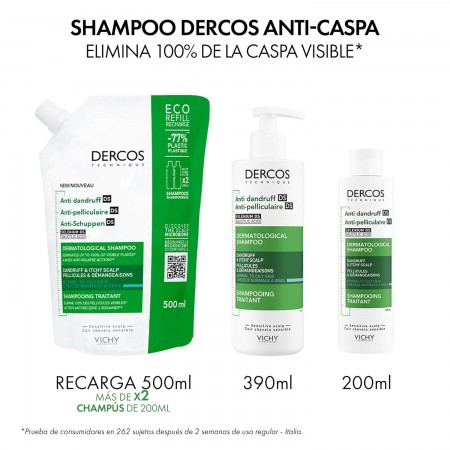 DERCOS TECHNIQUE CHAMPU ANTICASPA CABELLO GRASO 390 ML