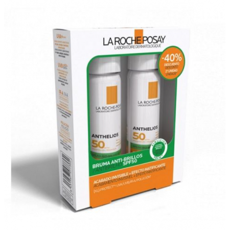 ANTHELIOS DUPLO BRUMA DE ROSTRO ANTIBRILLO SPF50+ BRUMA INVISIBLE 2 X 75ML