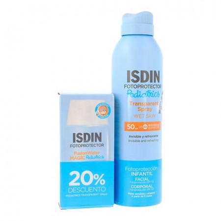 ISDIN PEDIATRIC PACK FOTOPROTECT TRANSPARENT SPRAY 250 ML + FUSION WATER MAGIC 50 ML