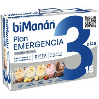 BIMANAN PACK 3 DIAS PLAN DE EMERGENCIA COMPLET DIET: 15 BATIDOS SUSTITUVOS + COCKTELERA GRATIS 660G